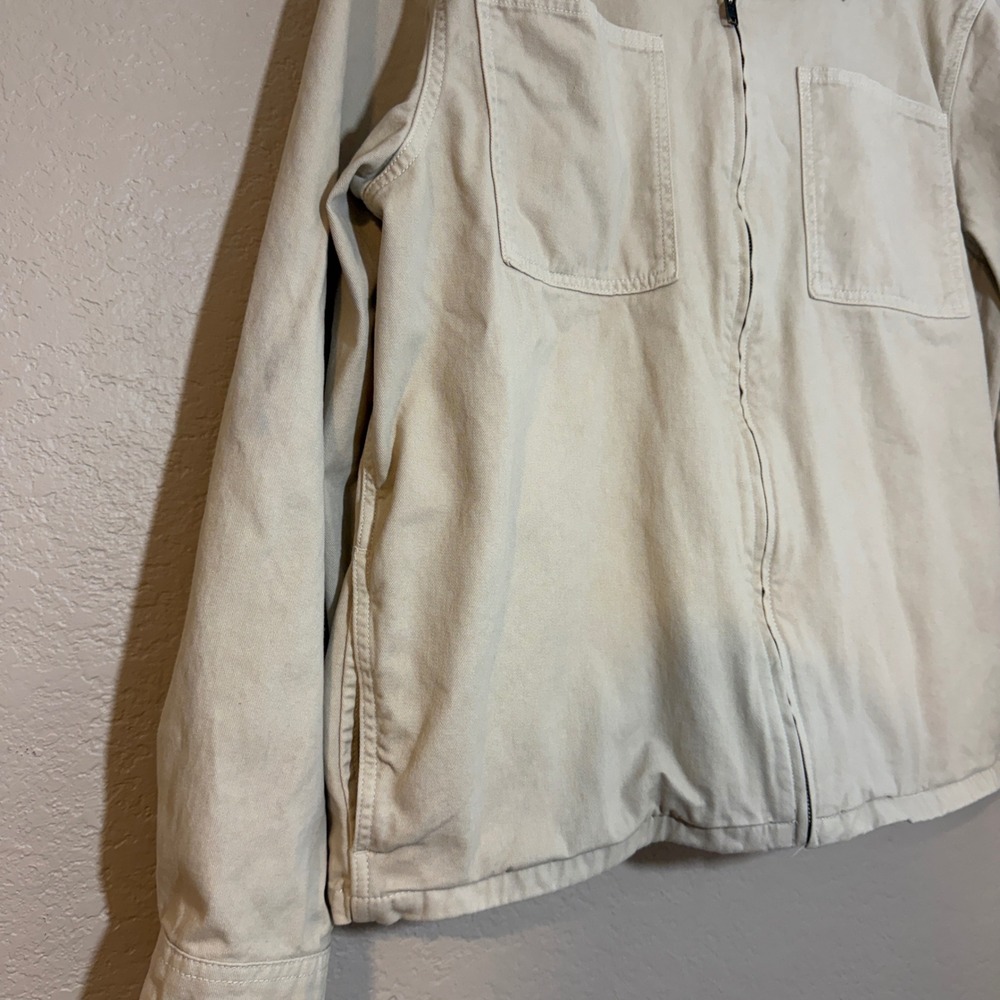 Old Navy Workwear Zip Shacket Wish Bone Beige - Picture 3 of 14